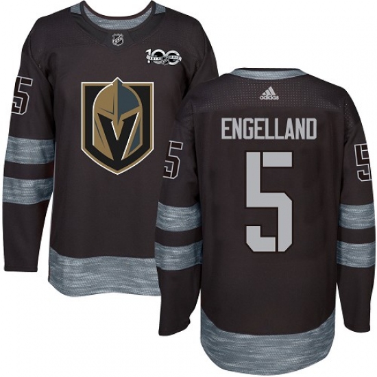 Men's Adidas Vegas Golden Knights #5 Deryk Engelland Authentic Black 1917-2017 100th Anniversary NHL Jersey