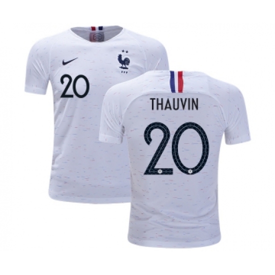 France #20 Thauvin Away Kid Soccer Country Jersey