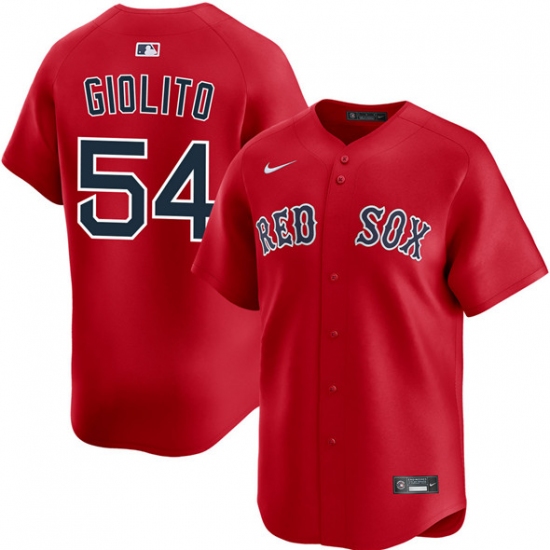Men's Boston Red Sox #54 Lucas Giolito Red 2025 Alternate Limited Stitched Baseball Jersey - Ujersey
