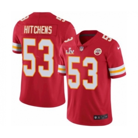 Youth Kansas City Chiefs #53 Anthony Hitchens Red 2021 Super Bowl LV Jersey - Ujersey