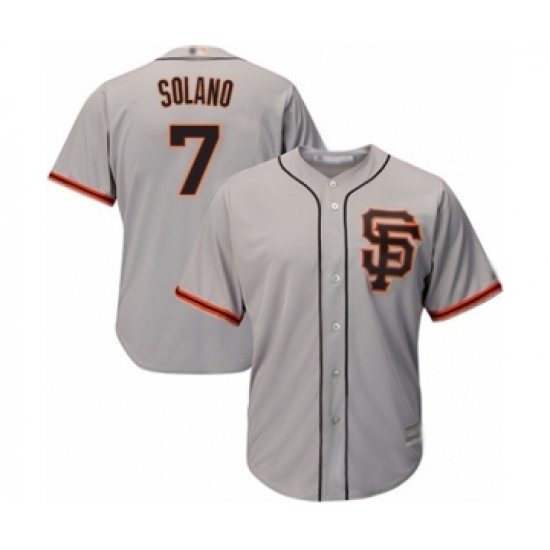 Youth San Francisco Giants #7 Donovan Solano Authentic Grey Road 2 Cool Base Baseball Player Jersey - Ujersey