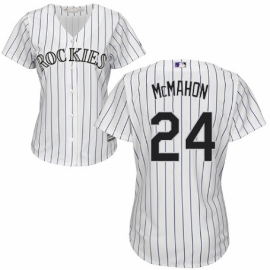 Women's Majestic Colorado Rockies #24 Ryan McMahon Authentic White Home Cool Base MLB Jersey - Ujersey