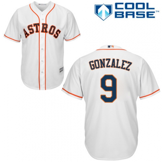 Youth Majestic Houston Astros #9 Marwin Gonzalez Authentic White Home Cool Base MLB Jersey - Ujersey