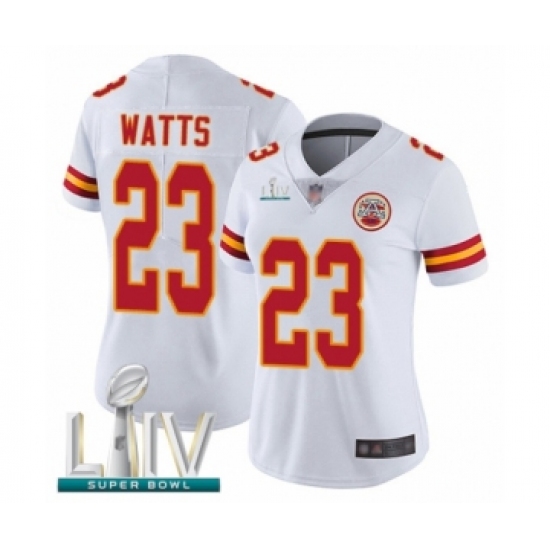 Women's Kansas City Chiefs #23 Armani Watts White Vapor Untouchable Limited Player Super Bowl LIV Bound Football Jersey - Ujersey