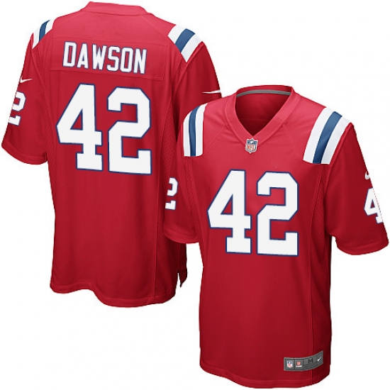 Men's Nike New England Patriots #42 Duke Dawson Game Red Alternate NFL Jersey - Ujersey