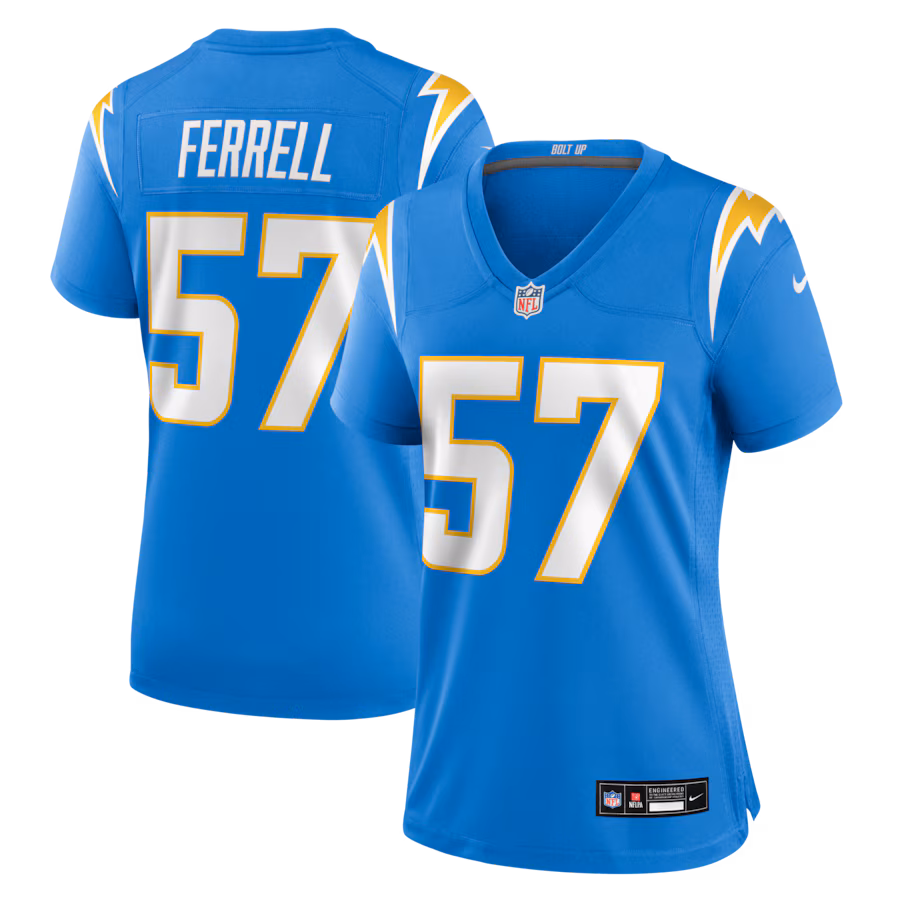 Women's Los Angeles Chargers Clelin Ferrell Nike Powder Blue Team Game Jersey - Ujersey