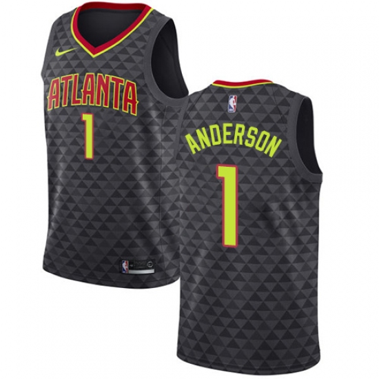 Women's Nike Atlanta Hawks #1 Justin Anderson Swingman Black NBA Jersey - Icon Edition - Ujersey