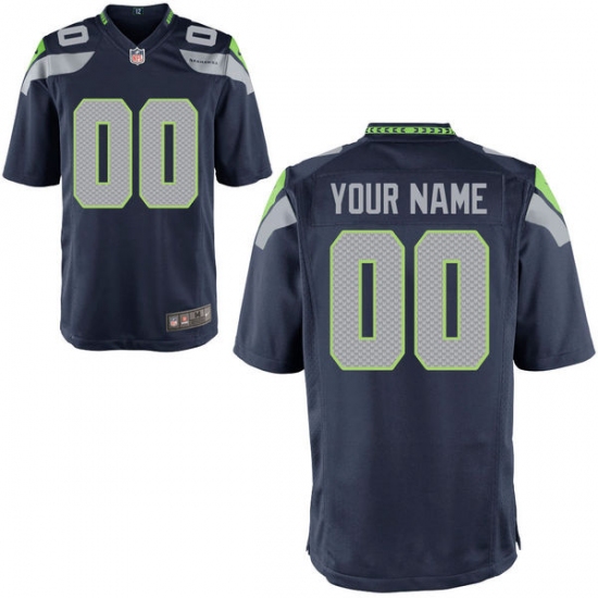 Youth Seattle Seahawks Nike College Navy Custom Game Jersey - Ujersey