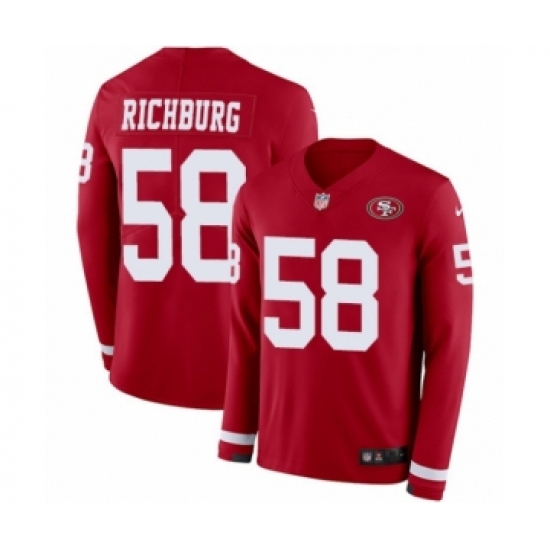 Men's Nike San Francisco 49ers #58 Weston Richburg Limited Red Therma Long Sleeve NFL Jersey - Ujersey