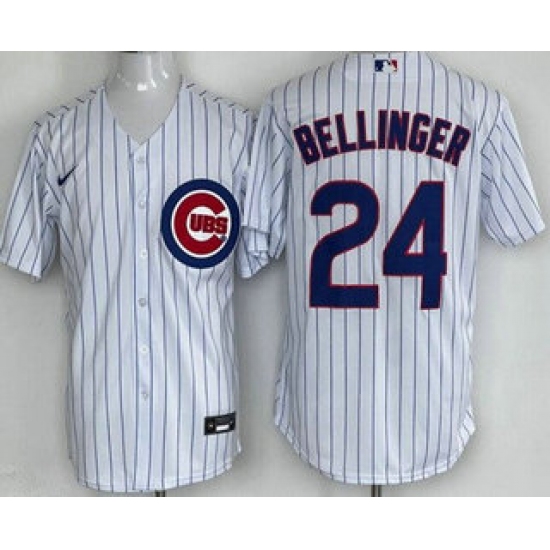 Men's Chicago Cubs #24 Cody Bellinger White Cool Base Jersey - Ujersey