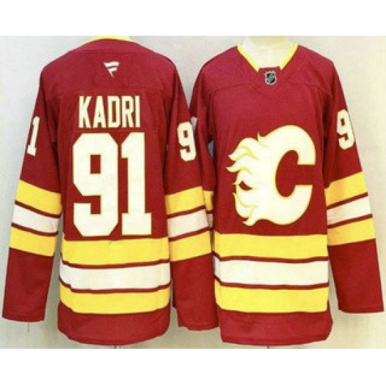 Men's Calgary Flames #91 Nazem Kadri Red Authentic Jersey - Ujersey