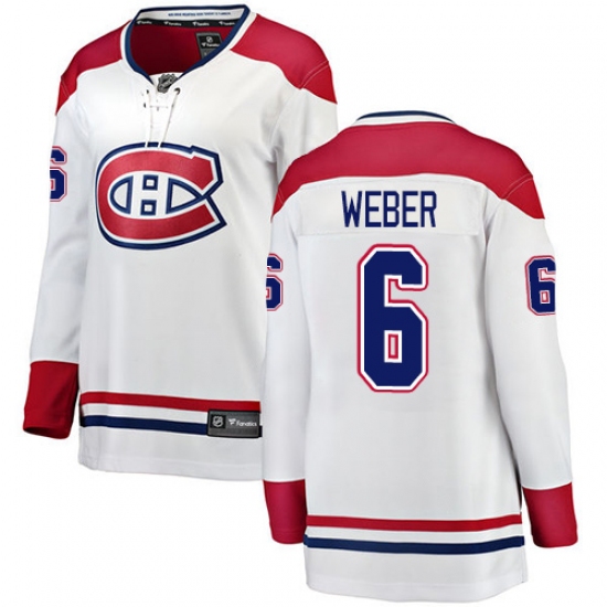 Women's Montreal Canadiens #6 Shea Weber Authentic White Away Fanatics Branded Breakaway NHL Jersey - Ujersey