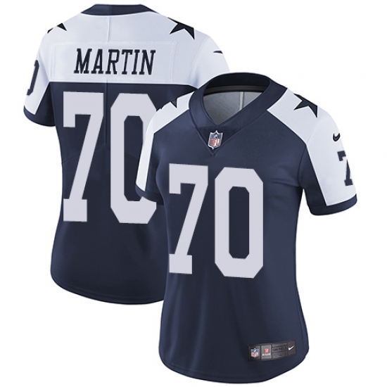 Women's Nike Dallas Cowboys #70 Zack Martin Navy Blue Throwback Alternate Vapor Untouchable Limited Player NFL Jersey - Ujersey