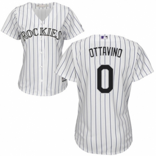 Women's Majestic Colorado Rockies #0 Adam Ottavino Replica White Home Cool Base MLB Jersey - Ujersey