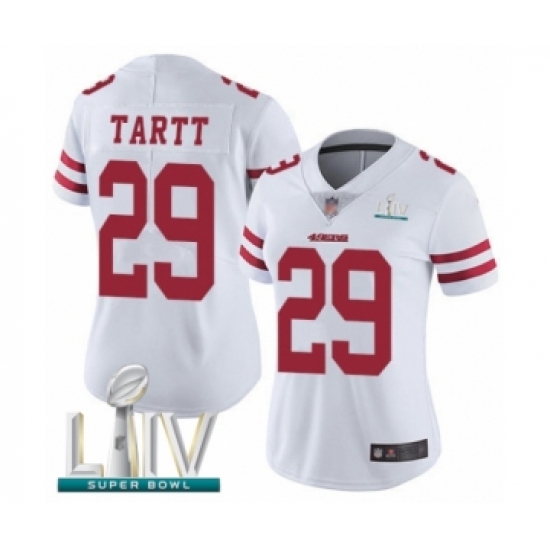 Women's San Francisco 49ers #29 Jaquiski Tartt White Vapor Untouchable Limited Player Super Bowl LIV Bound Football Jersey - Ujersey