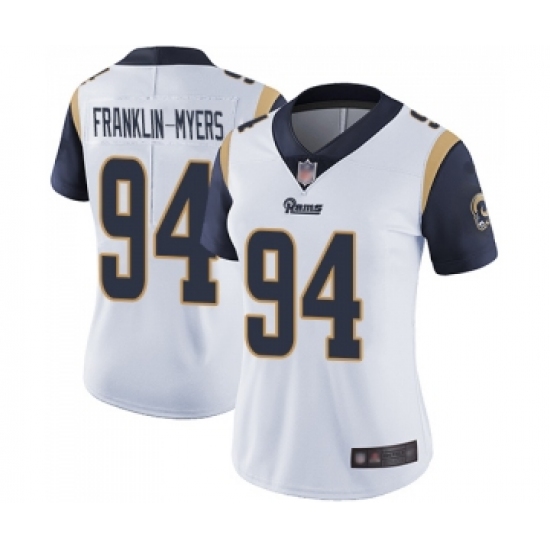 Women's Los Angeles Rams #94 John Franklin-Myers White Vapor Untouchable Limited Player Football Jersey - Ujersey