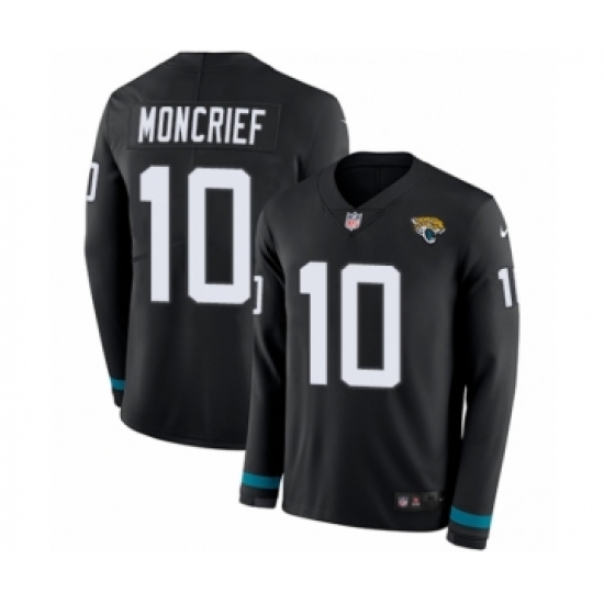 Men's Nike Jacksonville Jaguars #10 Donte Moncrief Limited Black Therma Long Sleeve NFL Jersey - Ujersey