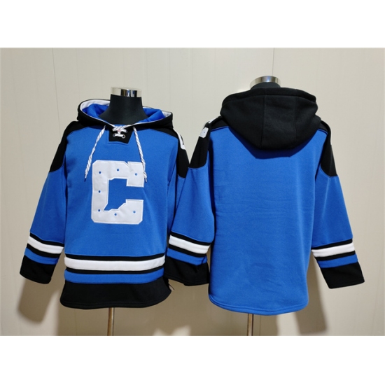 Men's Indianapolis Colts Blank Blue Ageless Must-Have Lace-Up Pullover Hoodie - Ujersey