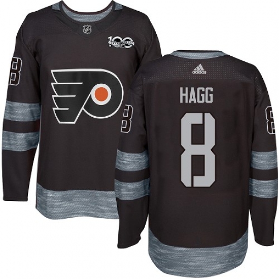 Men's Adidas Philadelphia Flyers #8 Robert Hagg Authentic Black 1917-2017 100th Anniversary NHL Jersey - Ujersey