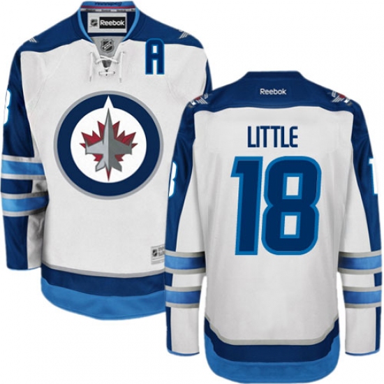 Men's Reebok Winnipeg Jets #18 Bryan Little Authentic White Away NHL Jersey - Ujersey