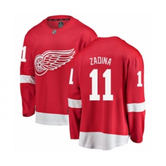 Men's Detroit Red Wings #11 Filip Zadina Authentic Red Home Fanatics Branded Breakaway NHL Jersey - Ujersey