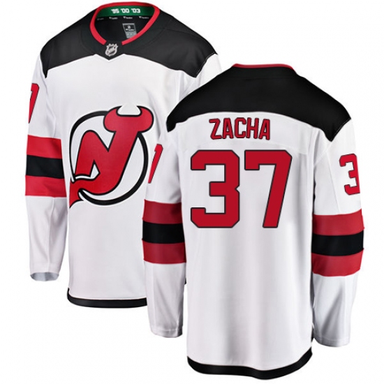 Men's New Jersey Devils #37 Pavel Zacha Fanatics Branded White Away Breakaway NHL Jersey - Ujersey
