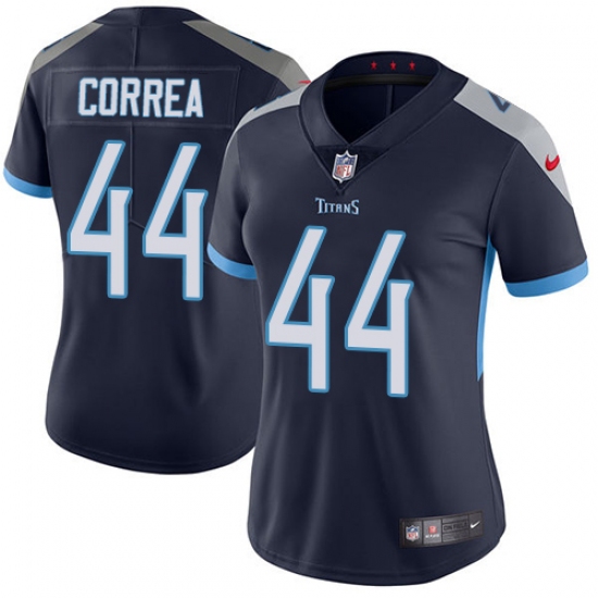 Women Nike Tennessee Titans #44 Kamalei Correa Navy Blue Team Color Vapor Untouchable Limited Player NFL Jersey - Ujersey