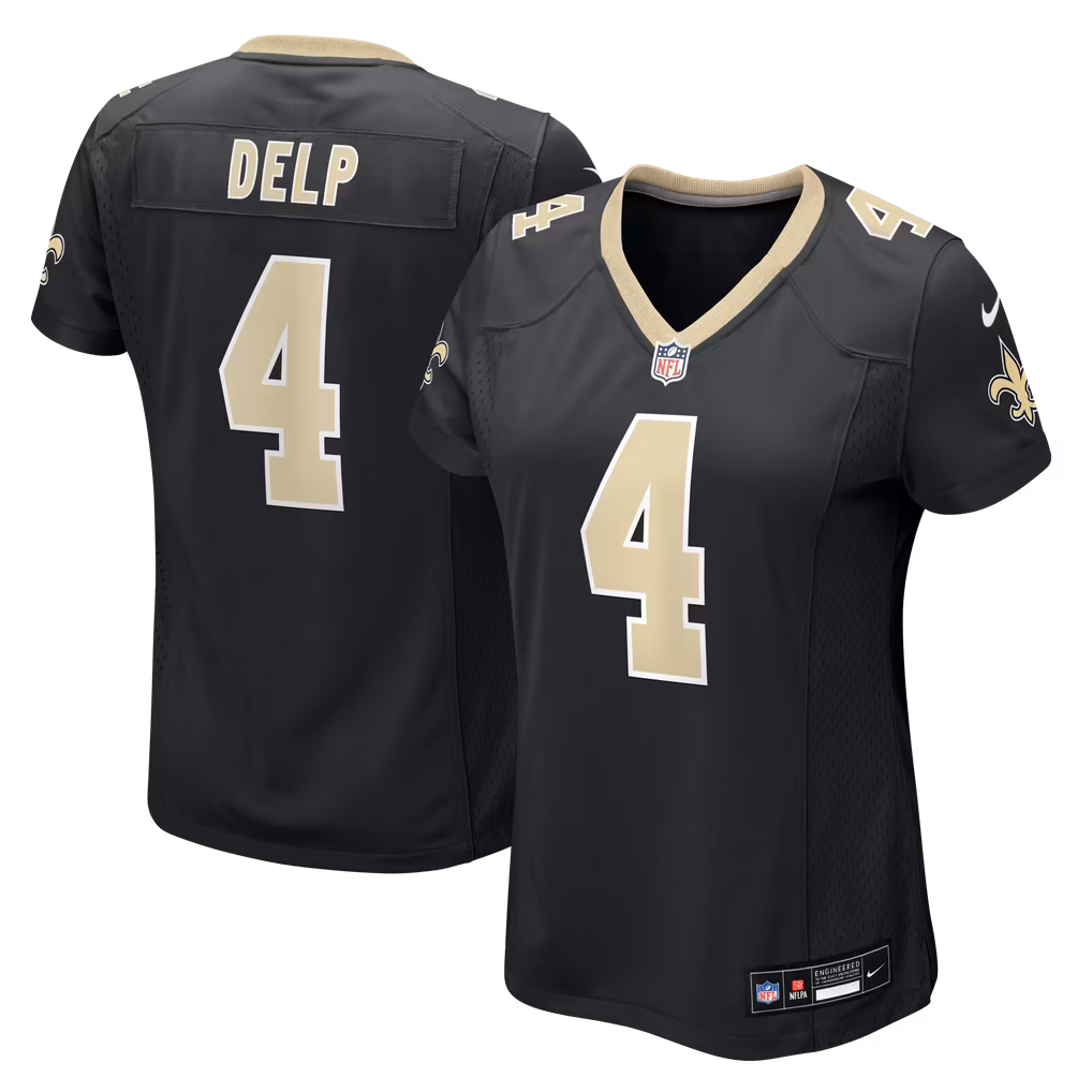Women's New Orleans Saints Oscar Delp Nike Black Team Game Jersey - Ujersey