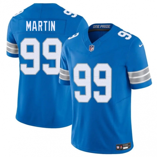 Men's Detroit Lions #99 Brodric Martin Blue 2025 F.U.S.E. Vapor Limited Football Stitched Jersey - Ujersey