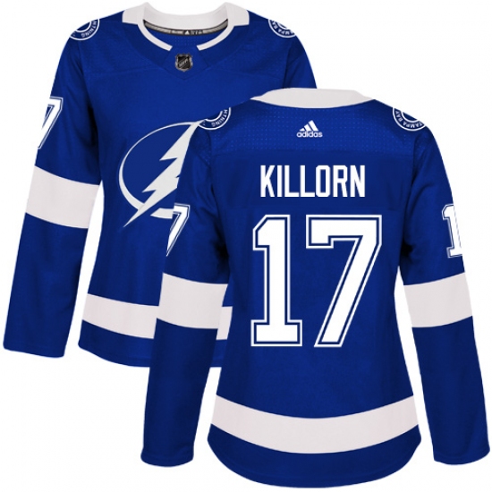 Women's Adidas Tampa Bay Lightning #17 Alex Killorn Authentic Royal Blue Home NHL Jersey - Ujersey