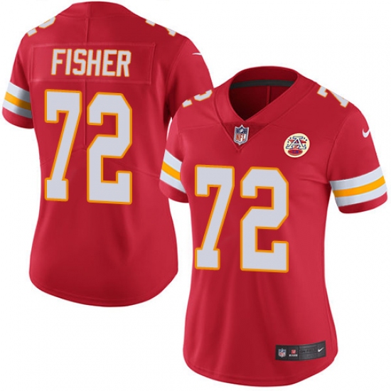 Women's Nike Kansas City Chiefs #72 Eric Fisher Red Team Color Vapor Untouchable Limited Player NFL Jersey - Ujersey