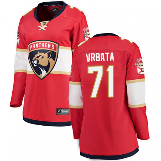 Women's Florida Panthers #71 Radim Vrbata Fanatics Branded Red Home Breakaway NHL Jersey - Ujersey