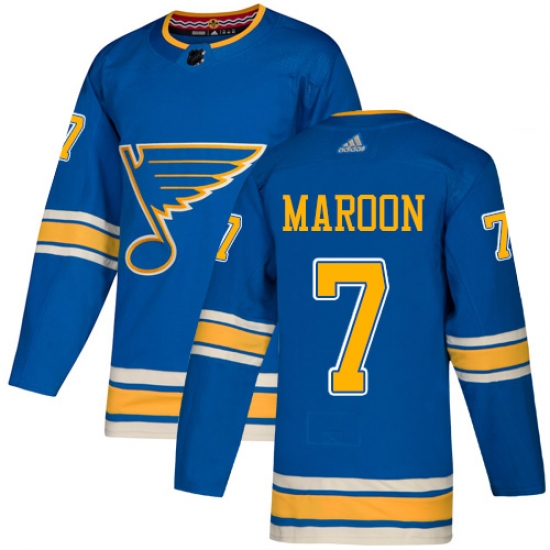 Men's Adidas St. Louis Blues #7 Patrick Maroon Authentic Navy Blue Alternate NHL Jersey - Ujersey