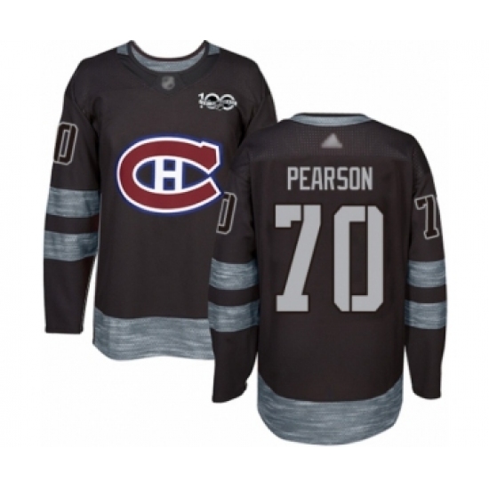Men's Vancouver Canucks #70 Tanner Pearson Authentic Black 1917-2017 100th Anniversary Hockey Jersey - Ujersey