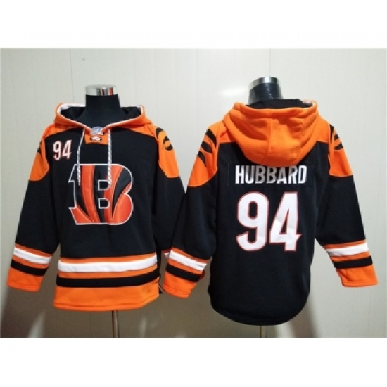 Men's Cincinnati Bengals #94 Sam Hubbard Orange Black Ageless Must-Have Lace-Up Pullover Hoodie - Ujersey