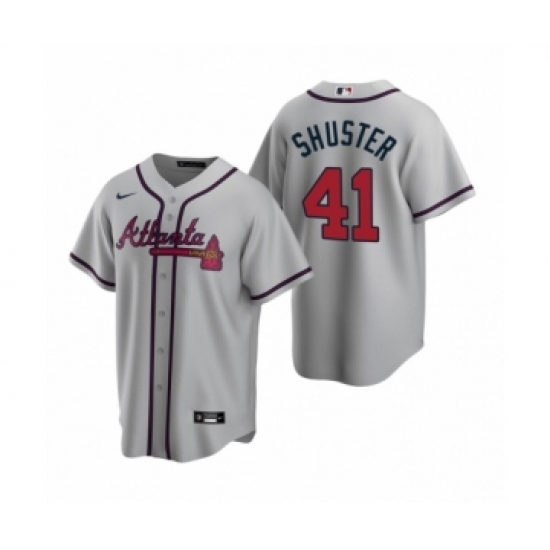 Men's Atlanta Braves #41 Jared Shuster Gray 2020 MLB Draft Replica Road Jersey - Ujersey