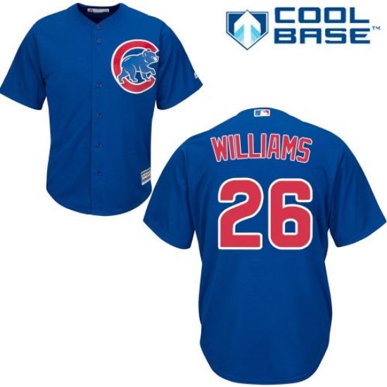 Youth Majestic Chicago Cubs #26 Billy Williams Authentic Royal Blue Alternate Cool Base MLB Jersey - Ujersey