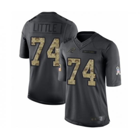 Men's Carolina Panthers #74 Greg Little Limited Black 2016 Salute to Service Football Jersey - Ujersey
