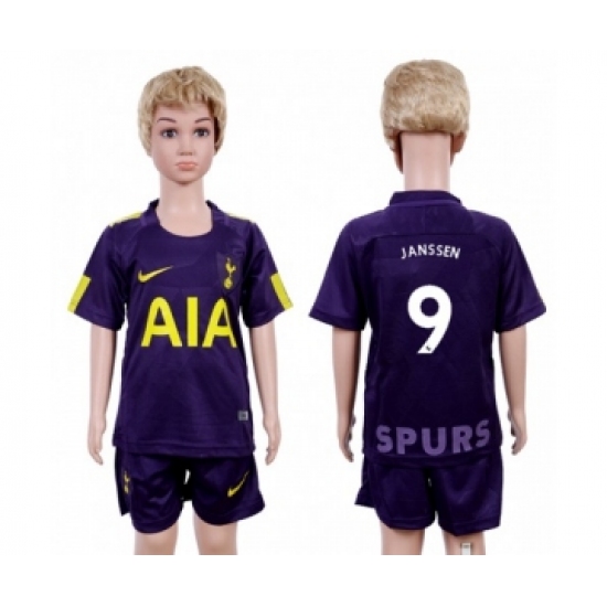 Tottenham Hotspur #9 Janssen Sec Away Kid Soccer Club Jersey