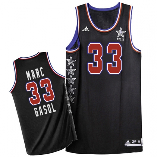 Men's Adidas Memphis Grizzlies #33 Marc Gasol Swingman Black 2015 All Star NBA Jersey - Ujersey