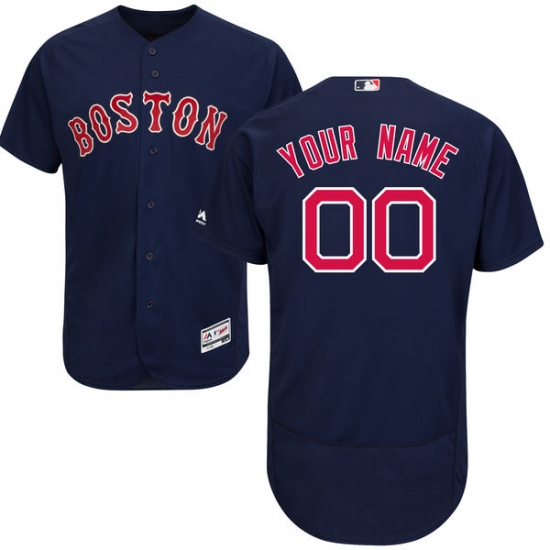 Men's Boston Red Sox Majestic Alternate Navy Flex Base Authentic Collection Custom Jersey - Ujersey