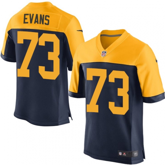Men's Nike Green Bay Packers #73 Jahri Evans Elite Navy Blue Alternate NFL Jersey - Ujersey
