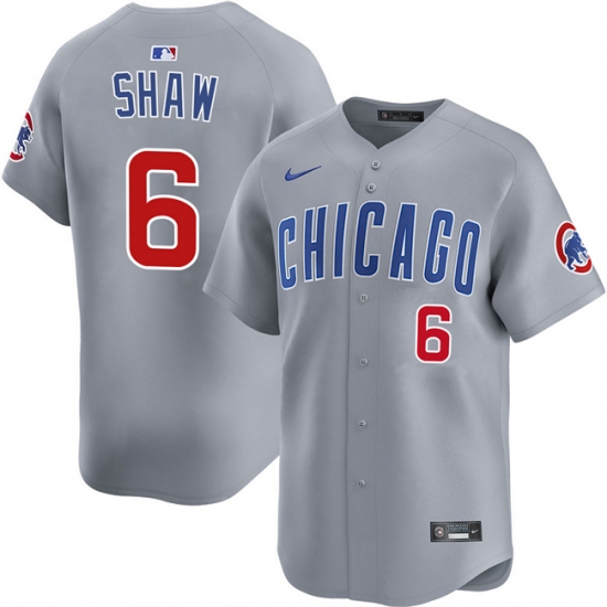 Men's Chicago Cubs #6 Matt Shaw Gray Limited Stitched Baseball Jersey