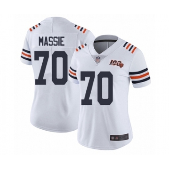 Women's Chicago Bears #70 Bobby Massie White 100th Season Limited Football Jersey - Ujersey