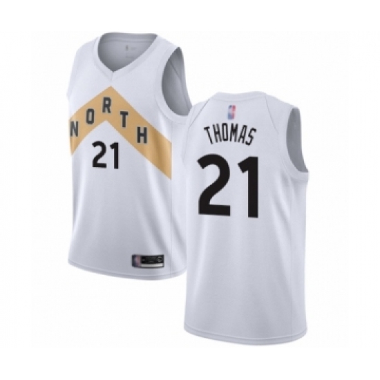 Women's Toronto Raptors #21 Matt Thomas Swingman White Basketball Jersey - City Edition - Ujersey