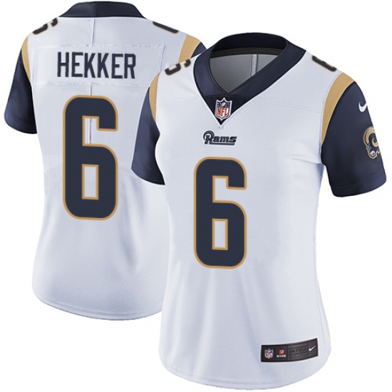 Women's Nike Los Angeles Rams #6 Johnny Hekker White Vapor Untouchable Limited Player NFL Jersey - Ujersey