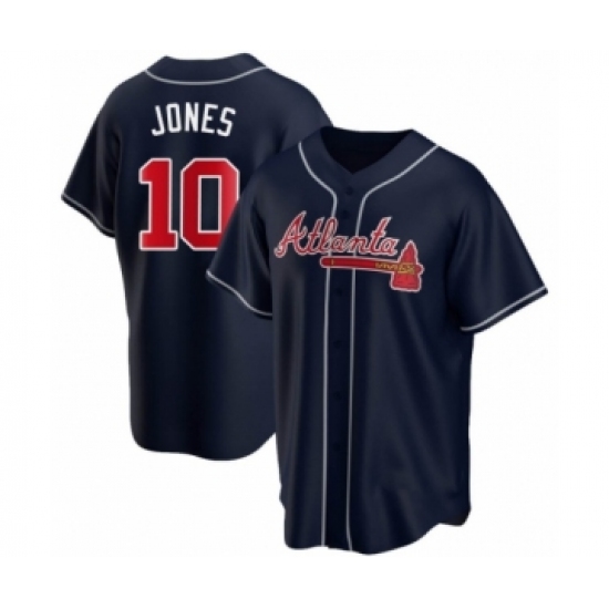 Men's Chipper Jones #10 Atlanta Braves Navy Replica Alternate Jersey - Ujersey