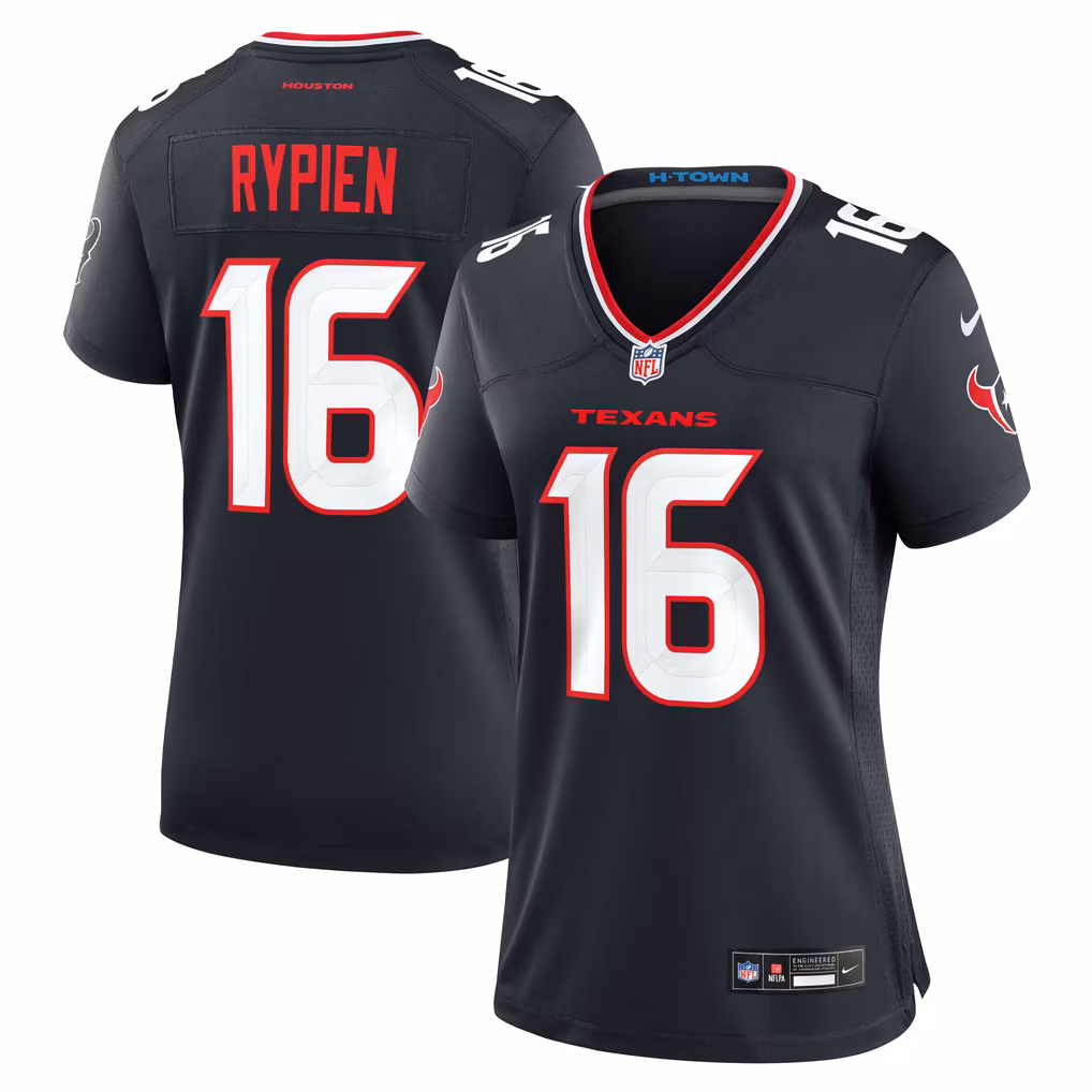 Women's Houston Texans Brett Rypien Nike Navy Team Game Jersey - Ujersey