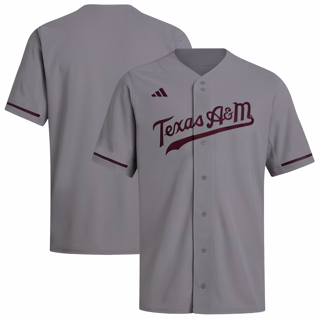 Men's adidas Gray Texas A&M Aggies Replica Baseball Jersey
