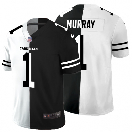 Men's Arizona Cardinals #1 Kyler Murray Black White Limited Split Fashion Football Jersey - Ujersey